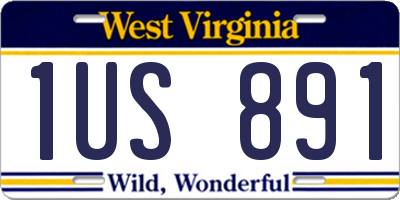 WV license plate 1US891