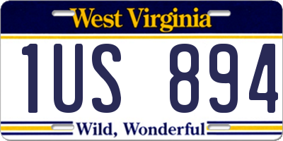WV license plate 1US894