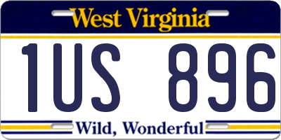 WV license plate 1US896