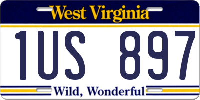 WV license plate 1US897