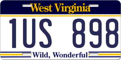 WV license plate 1US898