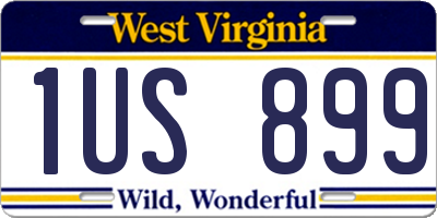 WV license plate 1US899