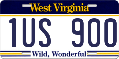 WV license plate 1US900