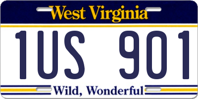 WV license plate 1US901