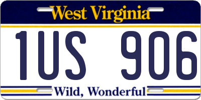 WV license plate 1US906