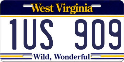 WV license plate 1US909