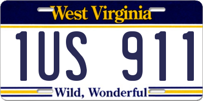 WV license plate 1US911