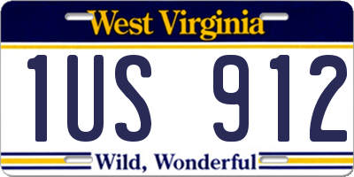 WV license plate 1US912