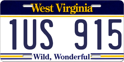 WV license plate 1US915