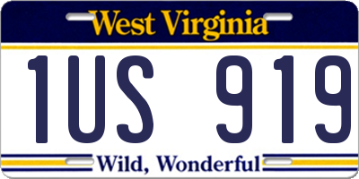 WV license plate 1US919