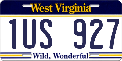 WV license plate 1US927