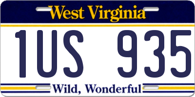 WV license plate 1US935