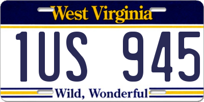 WV license plate 1US945