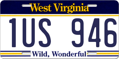 WV license plate 1US946