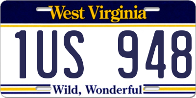 WV license plate 1US948