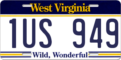 WV license plate 1US949