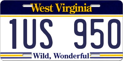WV license plate 1US950