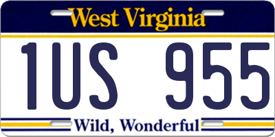 WV license plate 1US955