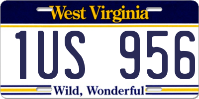 WV license plate 1US956