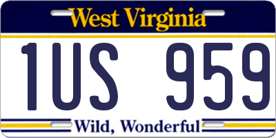 WV license plate 1US959