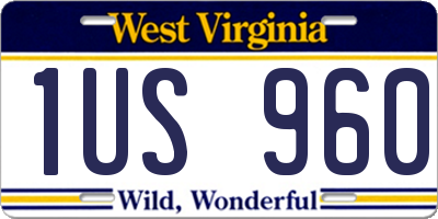 WV license plate 1US960