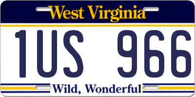 WV license plate 1US966