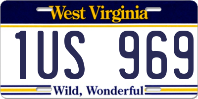 WV license plate 1US969