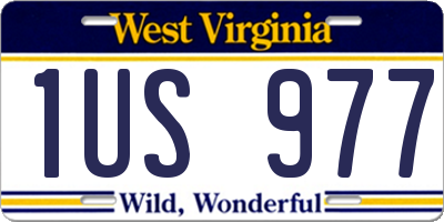 WV license plate 1US977