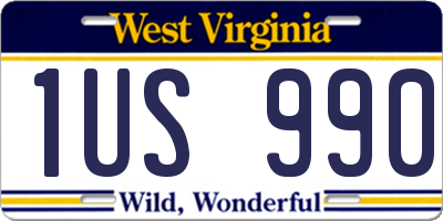 WV license plate 1US990