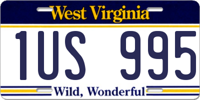 WV license plate 1US995
