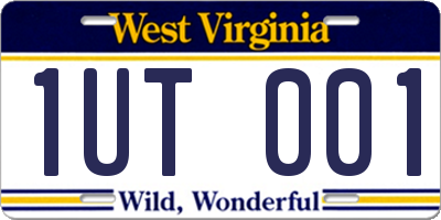 WV license plate 1UT001