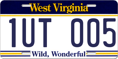 WV license plate 1UT005