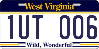 WV license plate 1UT006