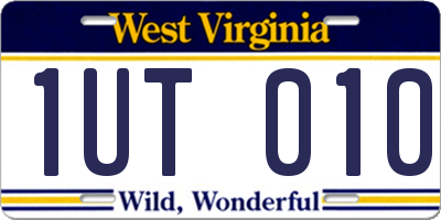 WV license plate 1UT010