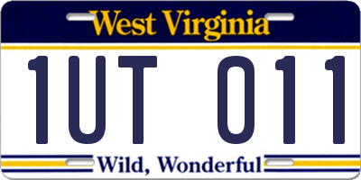 WV license plate 1UT011