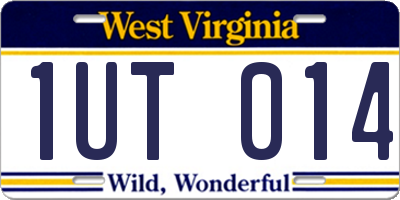 WV license plate 1UT014