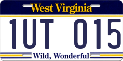 WV license plate 1UT015