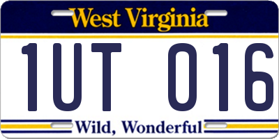 WV license plate 1UT016