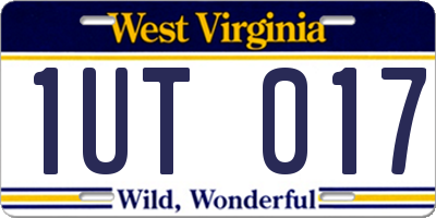 WV license plate 1UT017