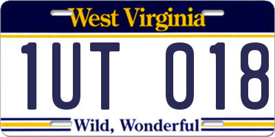 WV license plate 1UT018