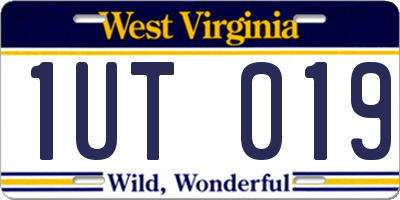 WV license plate 1UT019