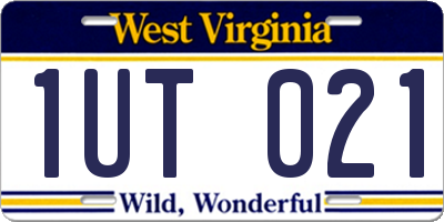 WV license plate 1UT021