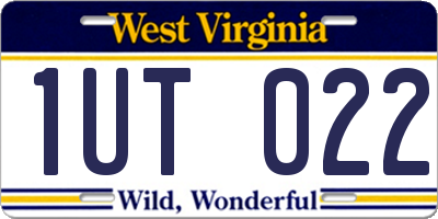 WV license plate 1UT022