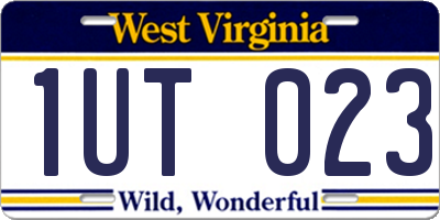 WV license plate 1UT023