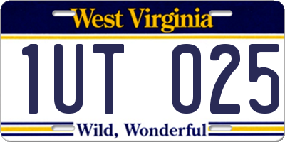 WV license plate 1UT025