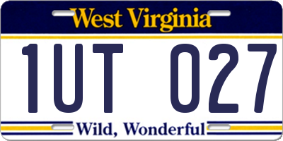 WV license plate 1UT027