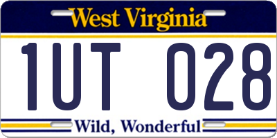 WV license plate 1UT028