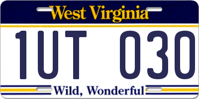 WV license plate 1UT030