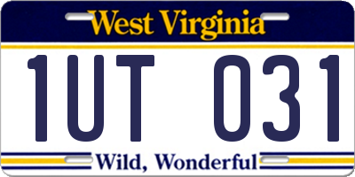 WV license plate 1UT031