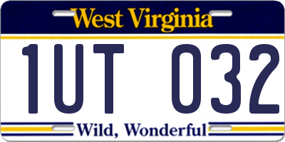WV license plate 1UT032